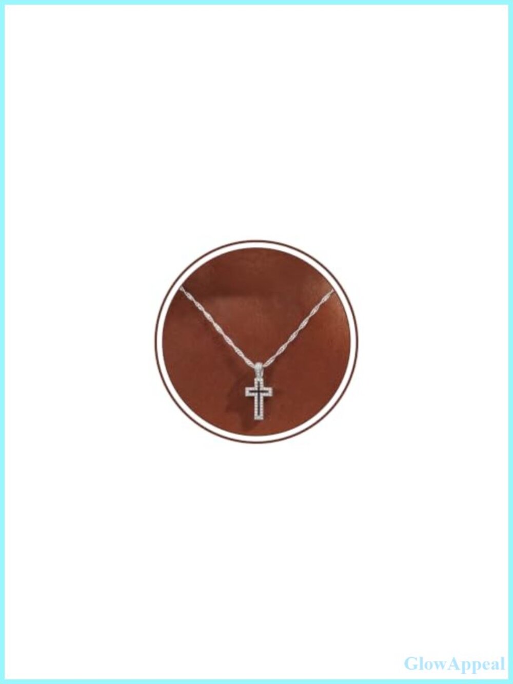 925 Sterling Silver Over Cross Necklace for Women 1mm Wave Chain